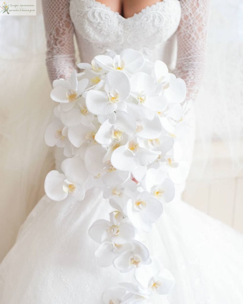 Орхидеи в мире моды - белое свадебное платье