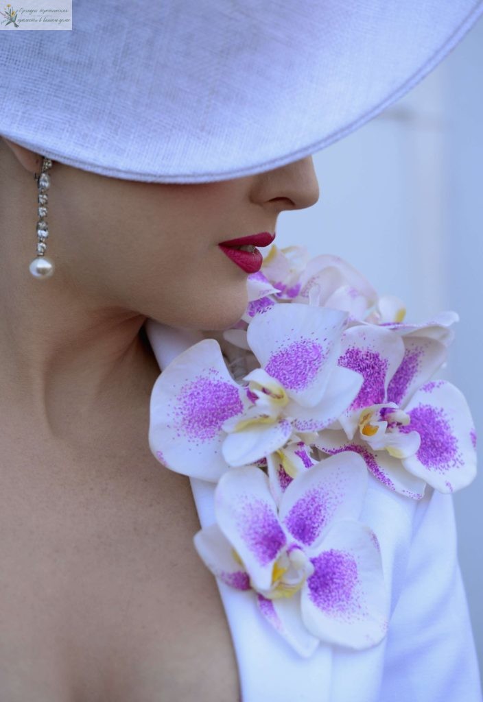 Орхидеи в мире моды - отделка платья 2